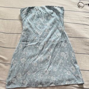 Princess Polly Strapless Pale Blue Floral Dress
